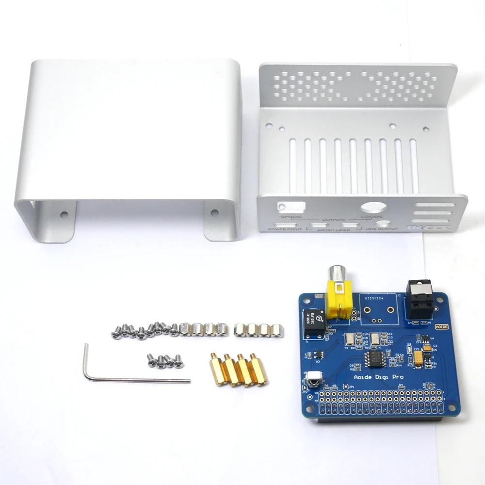 Чехол из алюминия и UGEEK AOIDE Digi Pro работает с Raspberry Pi 4 Model B/4B | Своими руками ваш HiFi