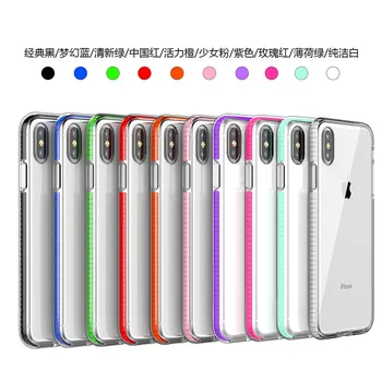 

10pcs/lot Korea Colors Bumper Clear Phone Case For iPhone11Pro Xsmax 6s 7Plus XR 8plus TPU Full Cover Shell Body Protection