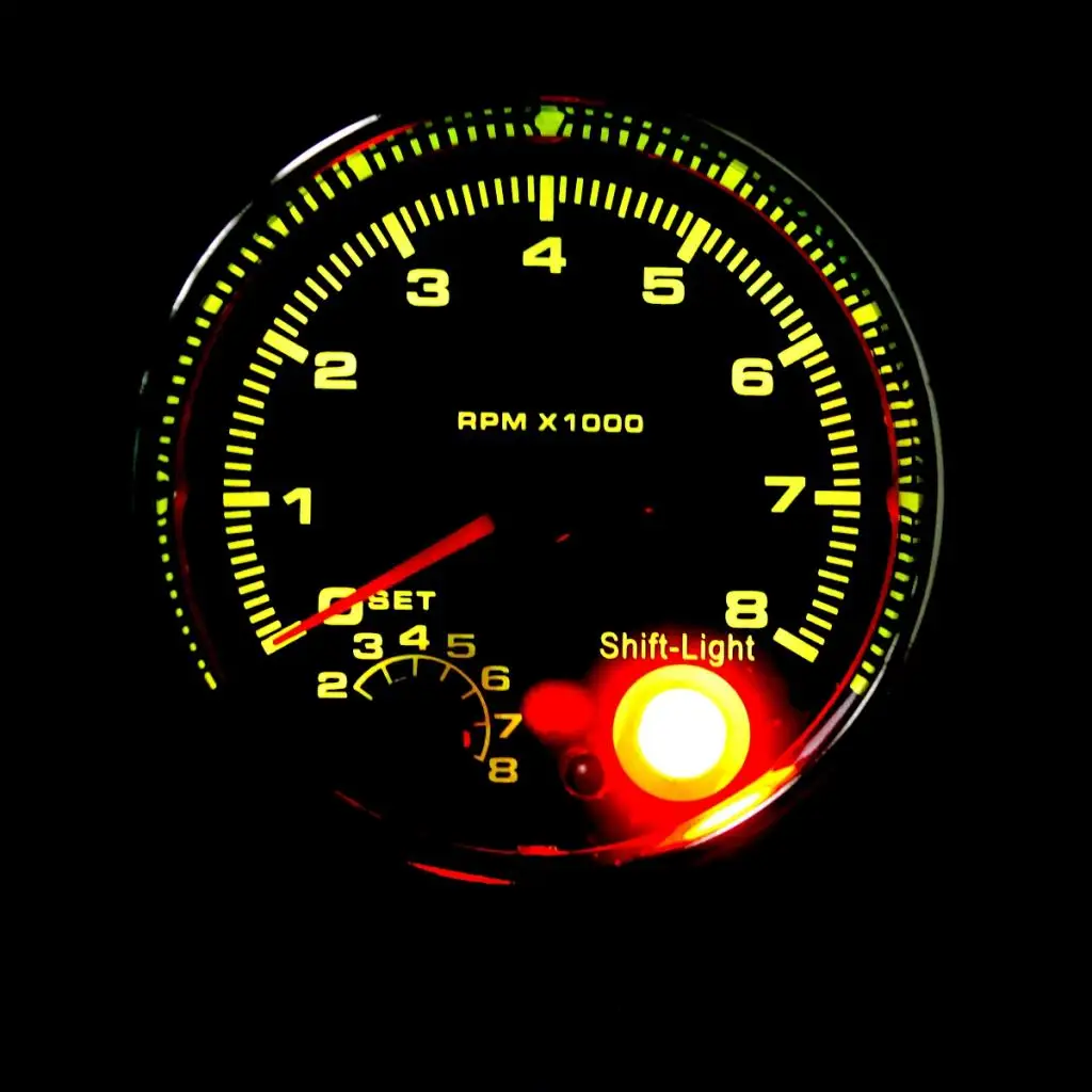 3.75'' 95mm Auto Car Tachometer Gauge Range 0 8000RPM With Shift Light