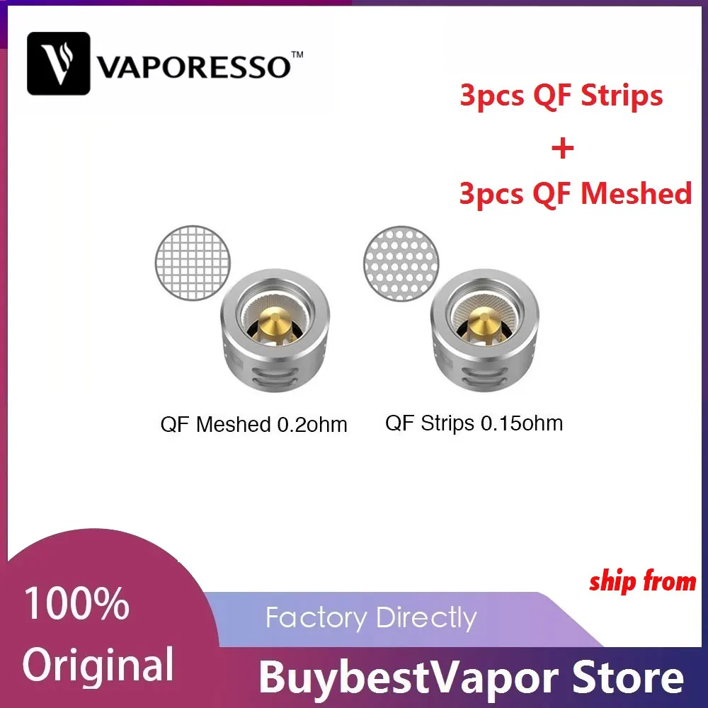 6 шт. оригинальный спираль Vaporesso QF Mesh 0.2ohm & полосы 0.15ohm электронная сигарета для SKRR