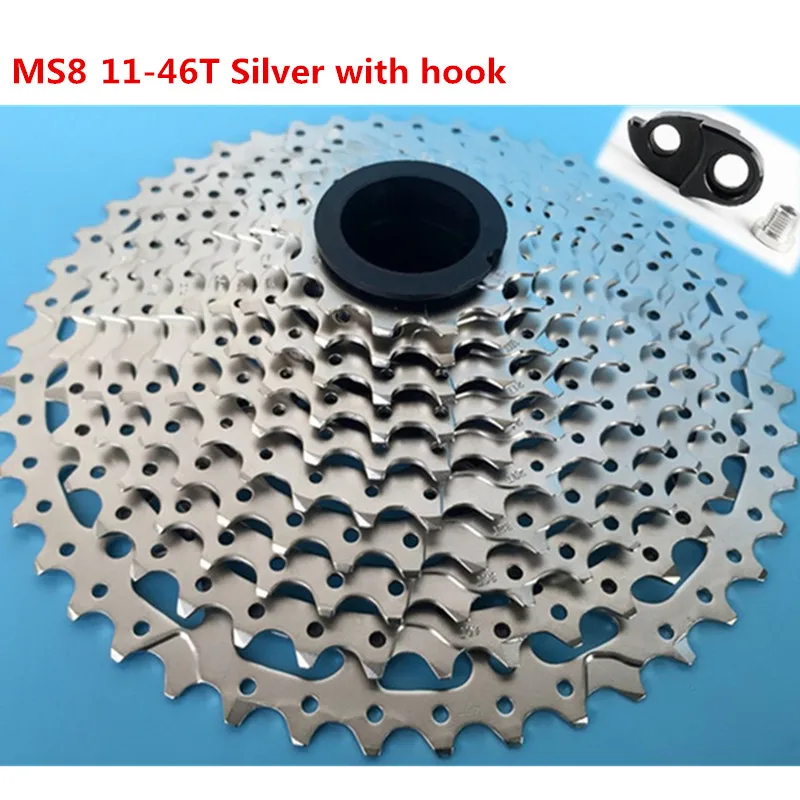 SunRace 11 скоростная кассета CSMS8 CSMX8 11-46T велосипедная кассета для Shimano SRAM маховик Sunrace 11-46; 11 скоростная кассета хорошего качества - Цвет: MS8 Silver with hook