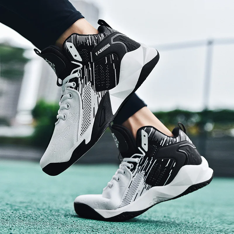 Sport Casual Shoes Men Trendy Breathable Sneaker mesh Summer Mesh Ankle Boots Lighted Male Fashion High-top Shoes Winter Female