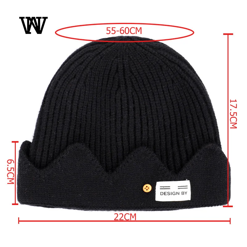 RIVERDALE Winter Hats for Women Knitted Hat College Wind Crown Winter Beanie for Men Cap for Kids Beany Female TTM-CZX13