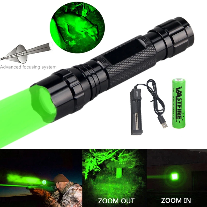 Vastfire 300 Yards Zoomable Weapon Guns Light Green/red Flashlight