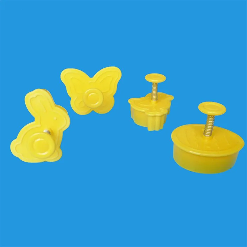 Plastic Easter Biscuit Cookie Cutter Baking Mold Kitchen Bunny Pattern Pastry Plunger 3D Die Fondant Cake Decorating Tools cookie cutter baking mold cookie mould cookie printing mold baking decorating tools 4Pcs