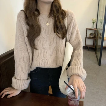 

Sweater Women Wear 2020 New Korean Loose Knitted Sweater With Thickened Pullover And Gentle Twist Top