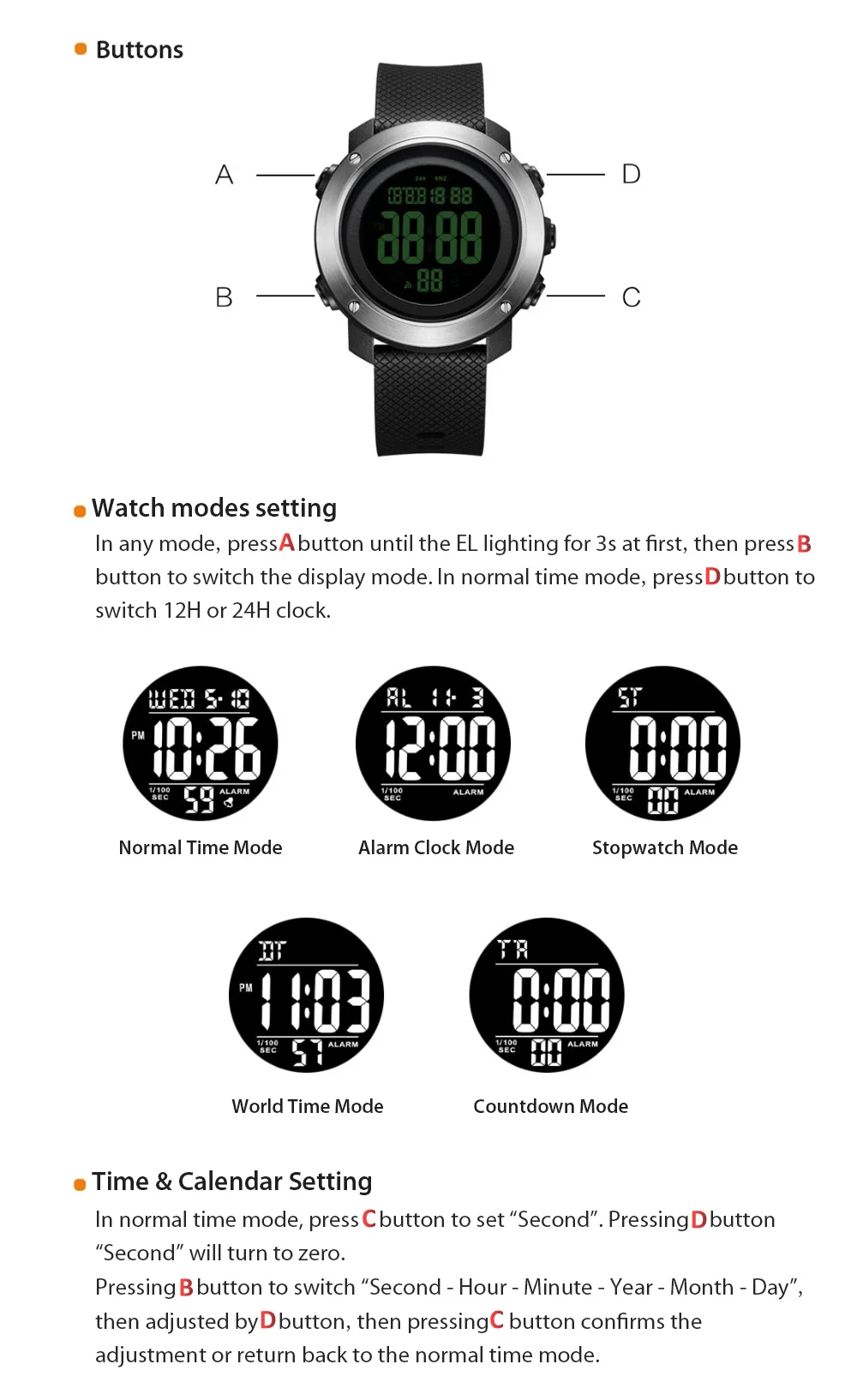 Xiaomi ALIFIT цифровые часы уличная жизнь водонепроницаемый подсветка светящийся дисплей Календарь Будильник Секундомер обратный отсчет спортивные часы
