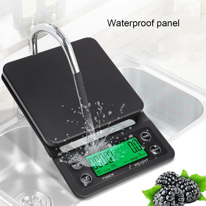 

5kg/0.1g Mini Digital Electronic Kitchen Scales Libra with Timer Barista Coffee Scale Table Cooking Food Scales for The Kitchen