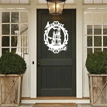 

Haunted House Vinyl Sticker Decal for Halloween Decoration Halloween Wall Decals for Home Window or Front Porch Decor HQ238