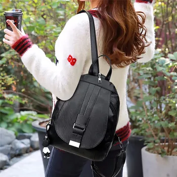 

Women Backpack Bag Multi-purpose Dual-use Chest Bag Soft Leather Mother Bag