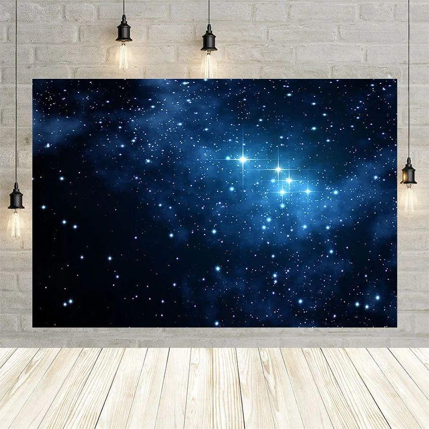 

Avezano Dark Blue Starry Sky Photography Background Universe Glitter Stars Newborn Baby Portrait Backdrop Photo Studio Photocall
