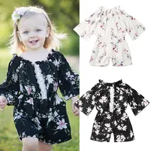 Детские комбинезоны для девочек ясельного возраста; цветочный кружевной комбинезон; Короткий комбинезон; летняя одежда; Праздничная пляжная одежда; От 1 до 4 лет