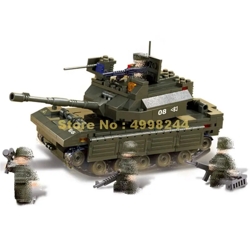 

sluban 6500 312pcs military army main battle tank building block 4 figures Bricks Toy