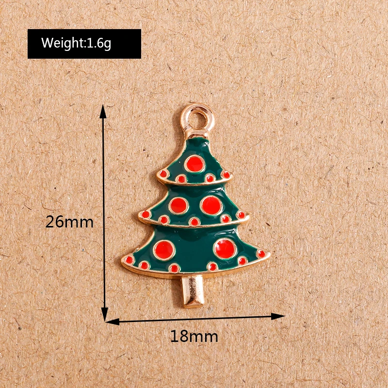 10 stücke Emaille Weihnachten Charms Glocken Santa Claus Schneemann Anhänger für Schmuck Herstellung Halskette Ohrringe DIY Armband Zubehör – Detail 26