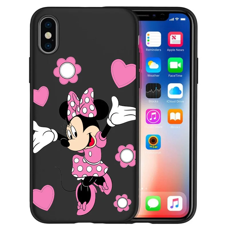 For iPhone 6 S 6S 7 8 X XR XS Max 11 Pro Case Silicone Mickey Minnie Soft Cover For Apple iPhone 8 7 6S 6 S Plus Phone Case
