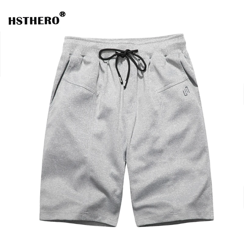 Мужские спортивные штаны для фитнеса свободные короткие бега летние однотонные