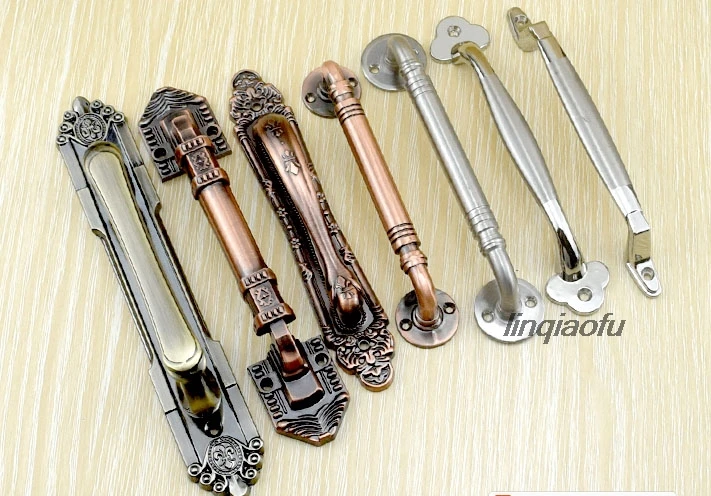 

Modern minimalist drawer handle wardrobe door retro wardrobe free punching cabinet wood door handle