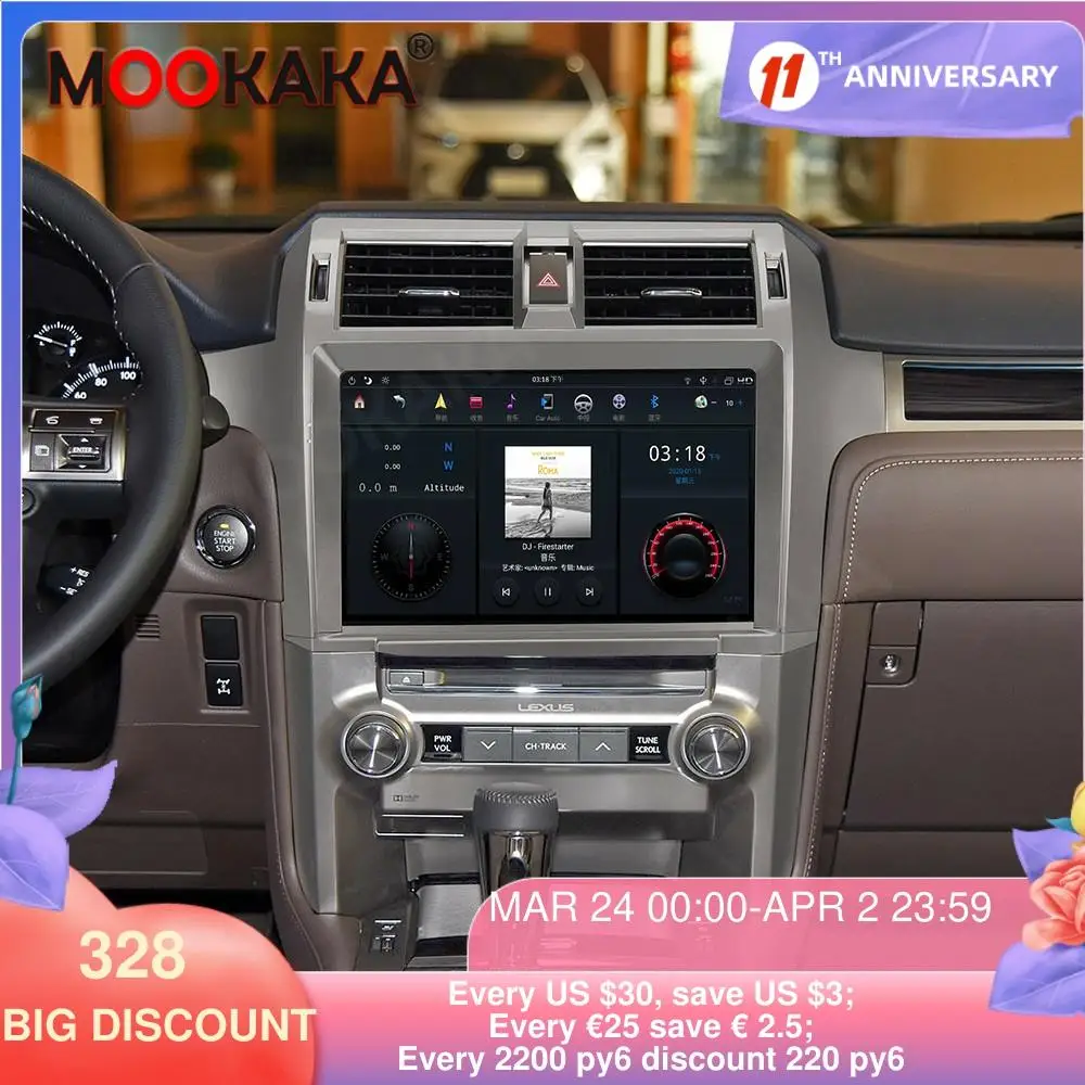 

MAX-PAD 11.8" 1920*1080 HD Screen Android For LEXUS GX460 GX400 2010 - 2019 HIFI Navi Head unit Auto Radio Car Multimedia Player