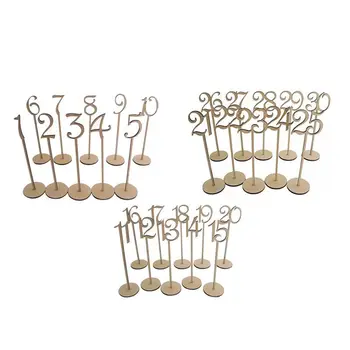 

Wooden Table Numbers with Holder Base for Wedding or Home Decoration 1-30