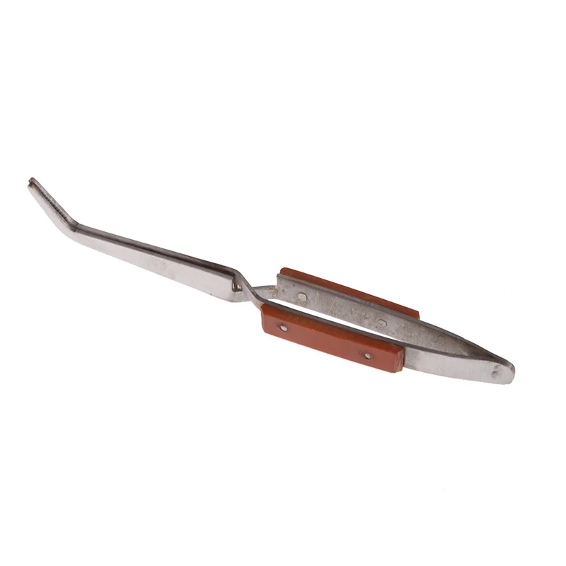 Straight Curved Tip Selflock Tweezer Cross Locking Jeweler Jewelry Making Tool
