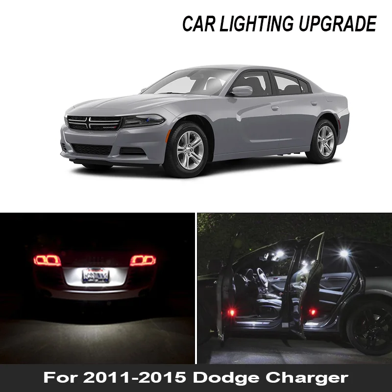 

13pcs Canbus White Car LED Light Bulbs Interior Kit For 2011-2015 Dodge Charger Map Dome Trunk License Plate Lamp Light