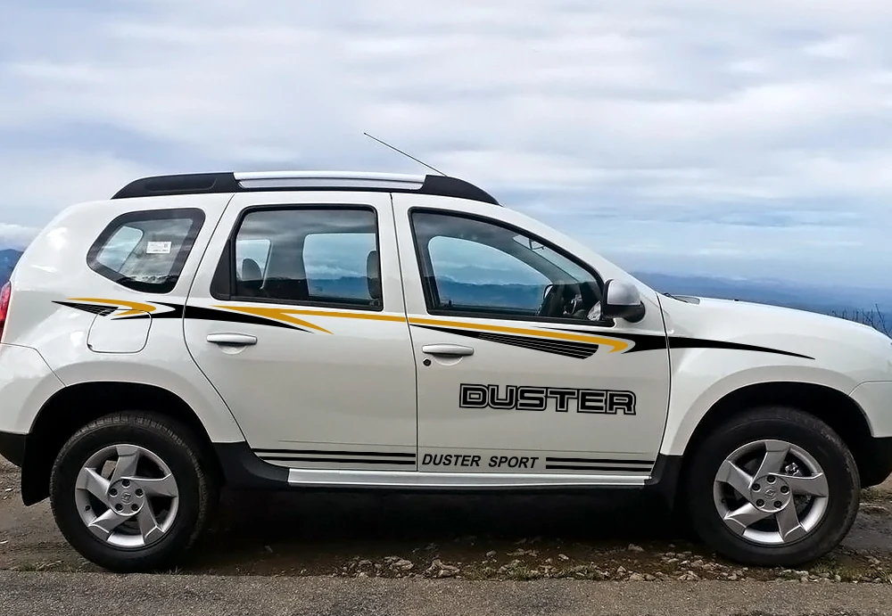 2 шт. автомобильные наклейки для Renault Dacia Duster Авто длинные боковые стильные Переводные картинки Виниловая пленка Тюнинг автомобилей аксессуары для автомобиля