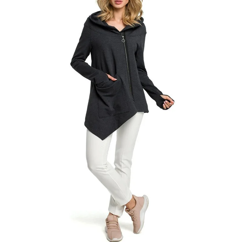 

Long Sleeve Hoodies Jackets Hoody Jumper Overcoat Outwear Female Sweatshirts Spring Zipper Warm Fashion Hoodies Women