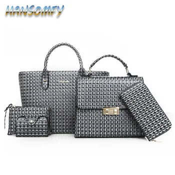 

6 Pcs Women Leather Handbags Fashion Designer Female Shoulder Bags Composite Bag Casual Crossbody Messenger Tote Bags YZ-41