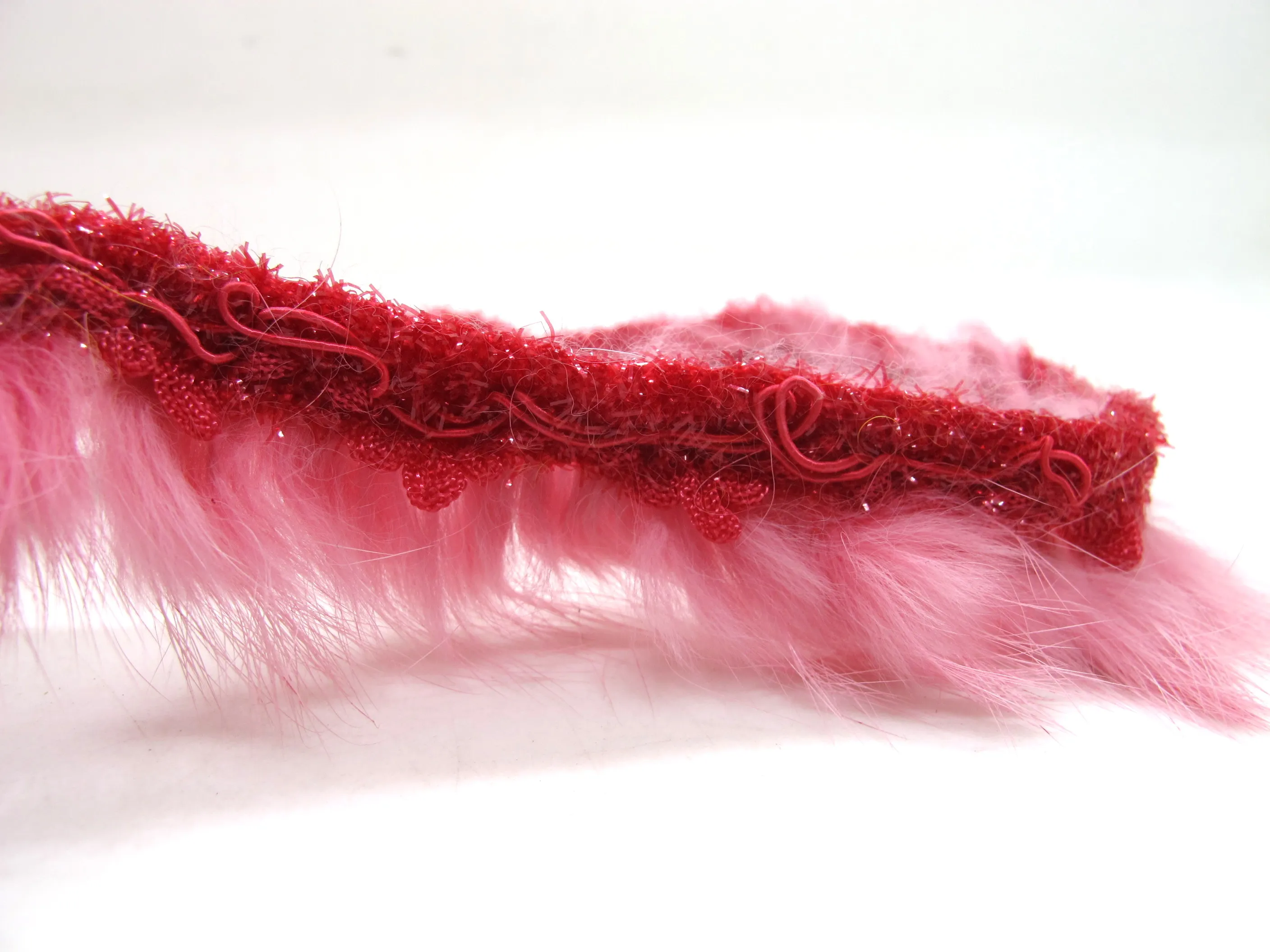 35mm Rabbit Fur Chenille Ribbon Trim|Lampshade Clothing Edging Supplies|Accessory DIY Material Decoration - Цвет: Red