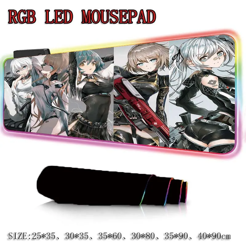 XGZ аниме девушка RGB светодиодный большой коврик для мыши USB Проводное освещение игровой геймер Коврик для мыши Клавиатура красочные светящиеся для ПК мыши коврик