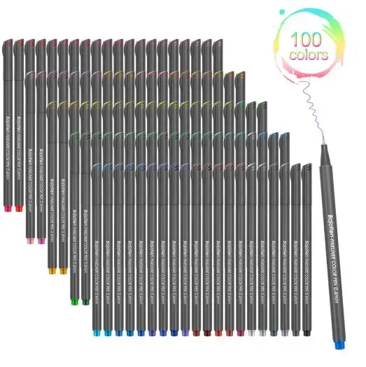 100 Colors Художественные маркеры, карандашная ручка, эскиз, игла для ручного рисования, Pigma, граффити на водной основе, 12 24 36 48 60, 100 цветов, тонкая линия, крючок для рисования - Цвет: 100 Colors