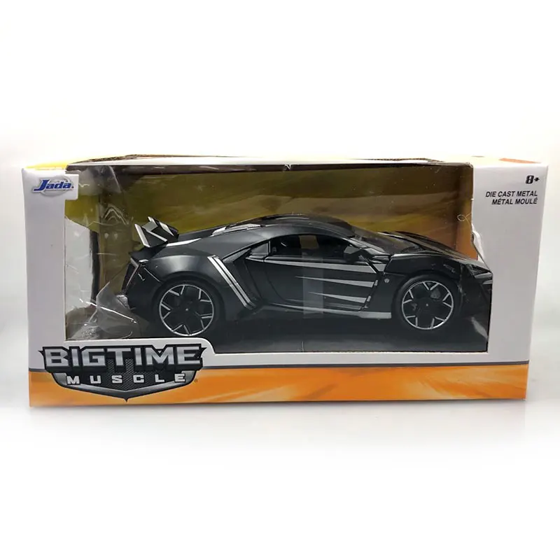 JADA 1/24 масштаб Голливуд аттракционы модель автомобиля LYKAN HYPERSPORT Черная пантера литая под давлением металлическая модель автомобиля игрушка для коллекции, подарок, дети
