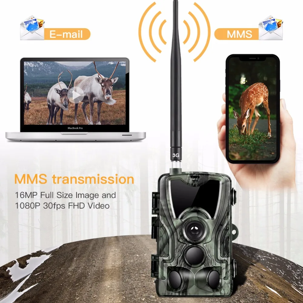 Wireless Trail Wildlife Camera 2G MMS SMS SMTP 20MP 1080P Night Vision Cellular Mobile Hunting Cameras HC801M  Metal Case