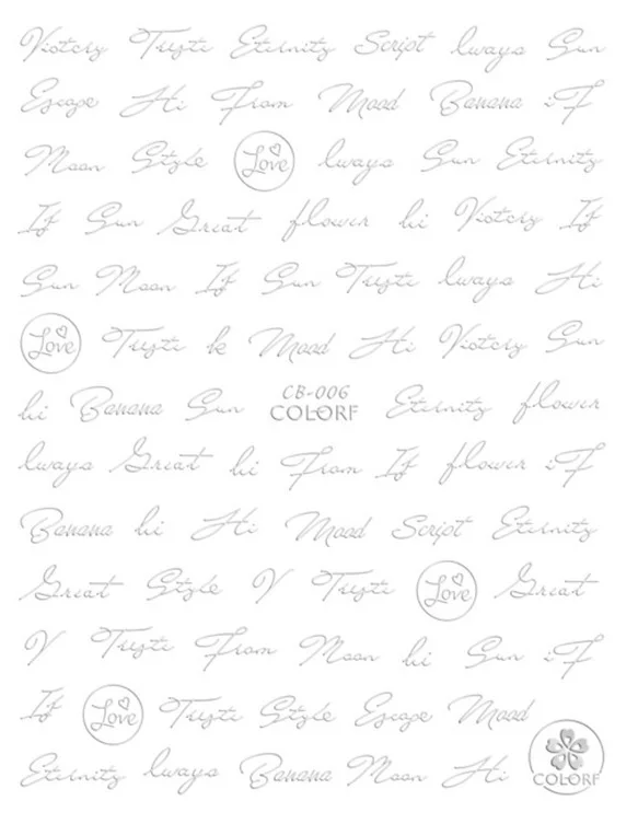 CB-6 SILVER Новейшая CA-LETTER-100 Луна Девушка мультфильм дизайн 3d дизайн ногтей письмо Мода Шаблон наклейка MAGICO - Цвет: CB-6 SILVER
