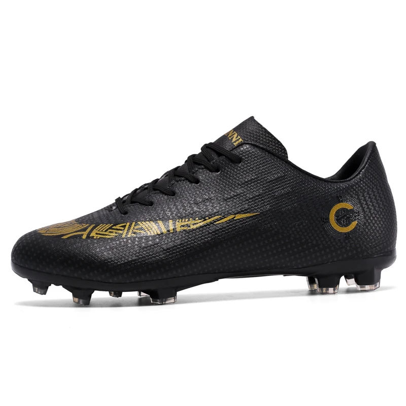 Zeeohh высокие тренировочные лодыжки AG подошва уличные бутсы футбольная обувь шип высокие мужские футбольные ботинки Crampon chuteira - Цвет: low black1