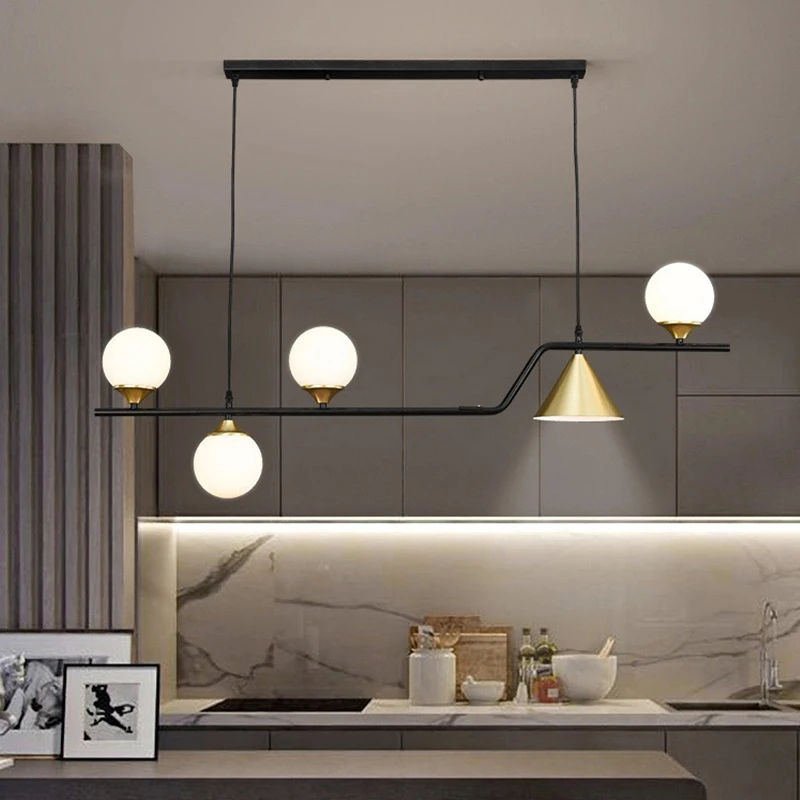 Nordic Chandelier Simple Creative Modern Home Light Luxury Kitchen Long Hanging Bar Living Dining Table Room Pendant Lamps | Освещение