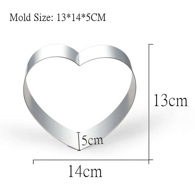 1 piece 6 inch Цельнокроеное платье в форме сердца муссовый торт формочка из нержавеющей стали муссовый торт кольца прессформы Юбилей пирог на день рождения или свадьбу противни для запекания - Цвет: 1 piece 6 inch