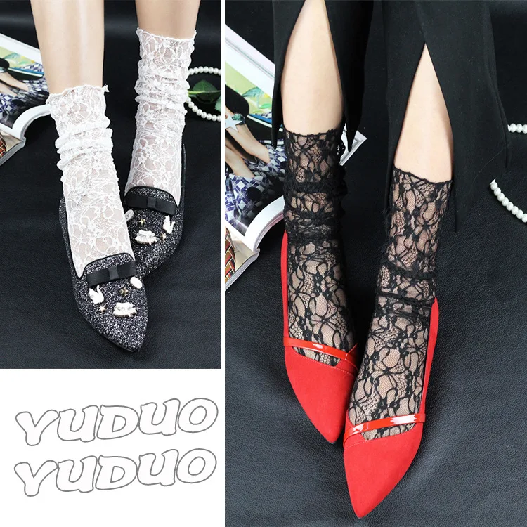 Прозрачные носки уличные женские милые кружевные носки корейские кактусы женская одежда Тапочки