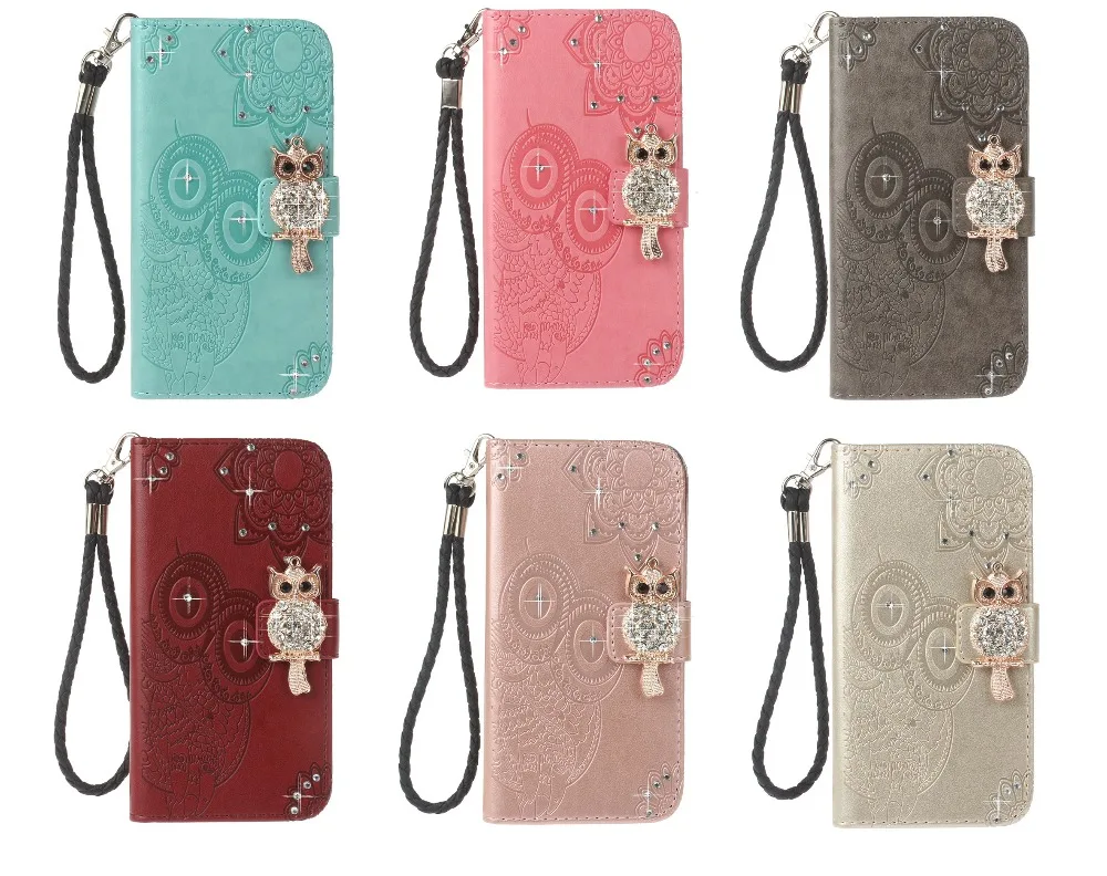 P SMART Y5P Y6P Cover 3D Rhinestone Owl Flip Leather Case For Huawei Y5p Y6p P Smart 2020 2021 Wallet Cover Case Capa Huawei dustproof case