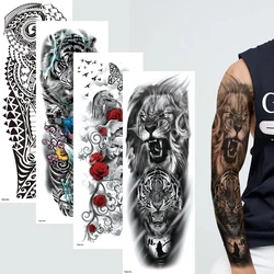 For Men Women Girl 10 Design Waterproof Temporary Tattoo Sticker Full Arm Large Size Arm Tatoo Flash Fake Tattoos Sleeve