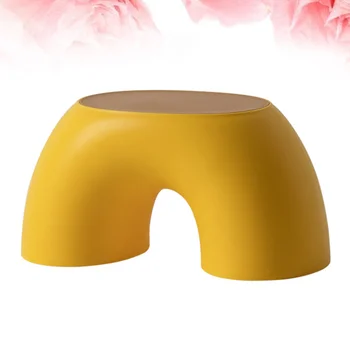 

1Pc Annular Small Stool Simple Anti-slip Low Stool Shoes Wearing Stool Comfortable Stool for Home Office (Yellow)