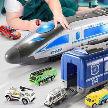

Fun Inertial Car Model Toy With Light Music Kids Simulation Train Large-scale Receivable Track Car Toys Children Early Education