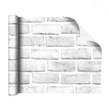 

White Gray Brick Peel And Stick Waterproof Wallpaper Plane 3D Brick Self Adhesive Removable Stickers For Bedroom Wall Decoration