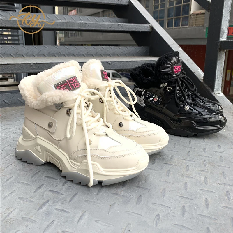 

RY-RELAA womens sneakers 2018 fashion luxury genuine leather womens shoes INS style winter platform sneakers women casual shoes