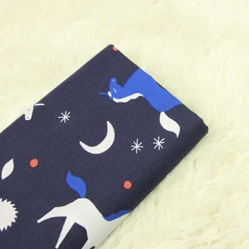 

Half Meter Thin Cotton Poplin Fabric With Cartoon Horse Print Handmade DIY Garment Dress Cloth 100% Cotton CR-731