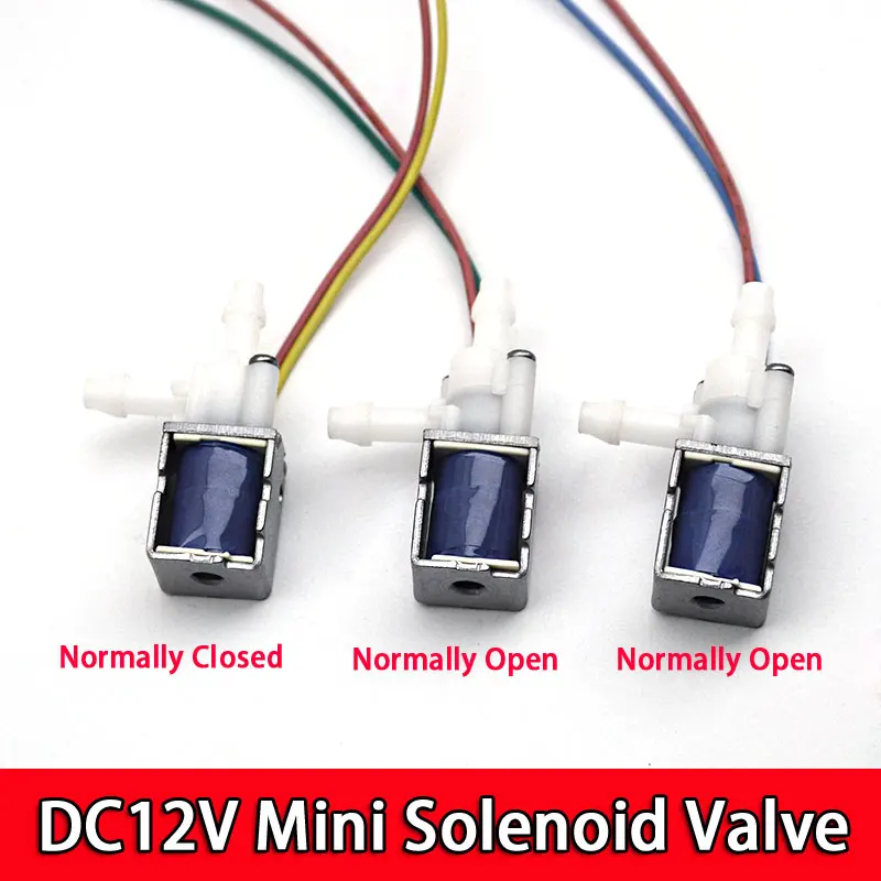 DC 12V Mini Electric Solenoid Valve Normally Open N/O for Gas Air Water Control 
