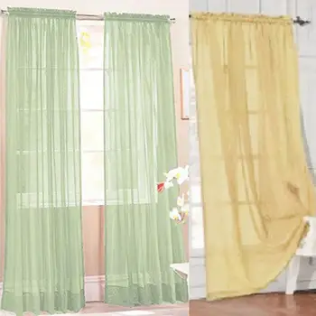

White Tulle Curtains Sheer Volie Window Bedroom Lace Curtains Solid Color Glass Curtains For Living Room Fabrics Drapes
