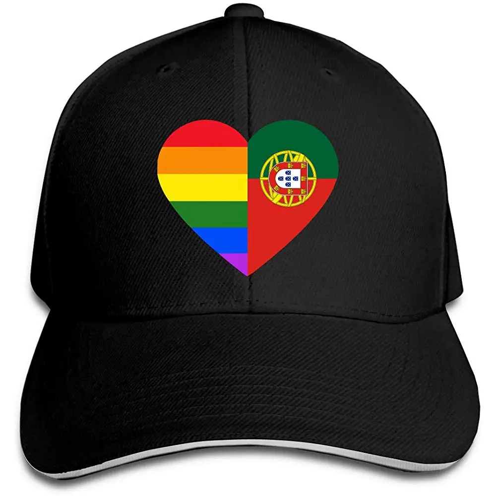 Мужские Wo мужские s LGBT Радуга флаг Португалия сердце Дальнобойщик шляпы бейсбольная кепка