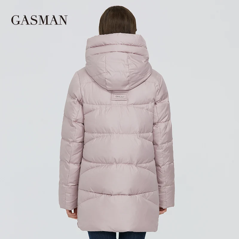 Новинка 2020 женская зимняя куртка GASMAN Черная Женская теплая парка с капюшоном