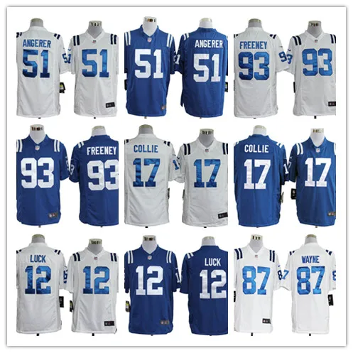 Stitiched, Индианаполис s, Andrew Luck, T.Y. Хэмтон, Андрэ Джонсон, ПЭТ МакАфи, Коби фленер, Франк Гор Джерси